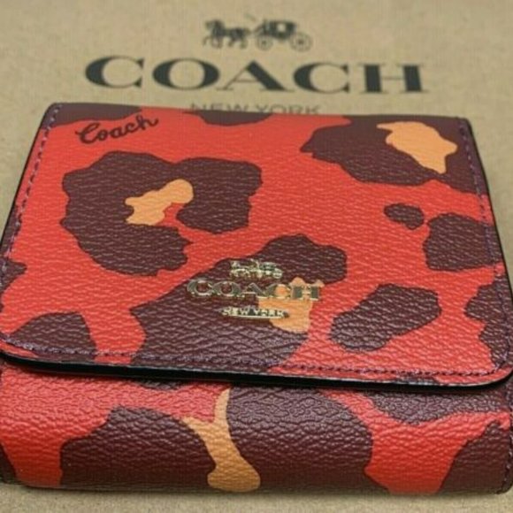 Coach Handbags - NWOT Coach Small Trifold Wallet - Poppy Leopard Print